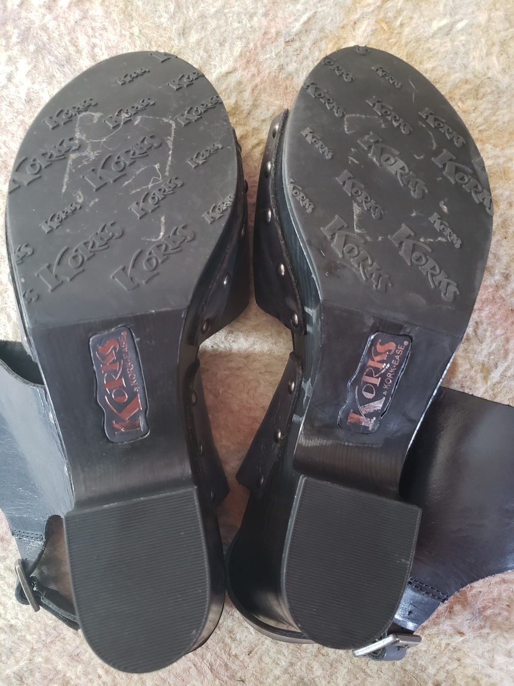 Kork-Ease Black Studded Leather Platform Clogs - Picture 5 of 8